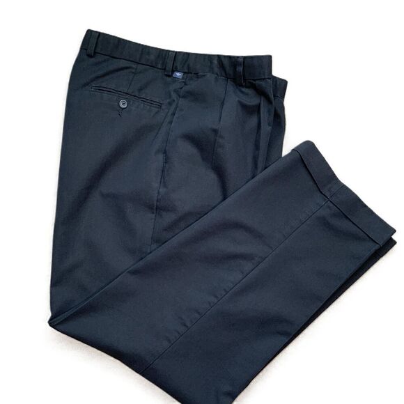 Dockers Blue Pleated Cotton Microfiber Back Button Pocket Pants Size W36 L32 - Picture 1 of 13